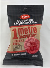 Fyna  1 Metre Raspberry Licorice 120g x 8