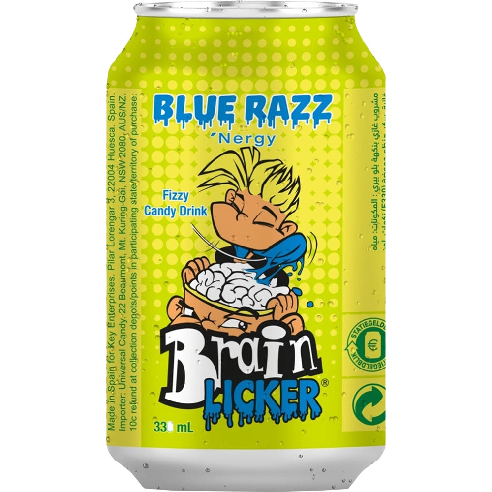 Brain Licker Blue Razz Soda 330ml x 12
