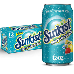 Sunkist Berry Lemonade 355ml cans x 12 ( Past best before )