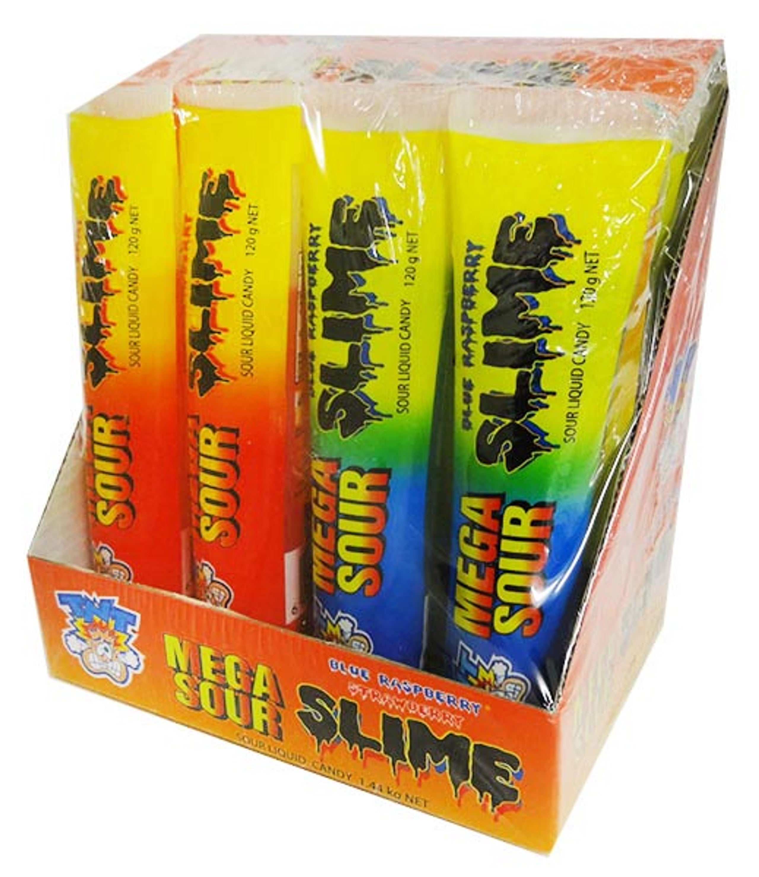 TNT Mega Sour Slimes Strawberry & Blue Raspberry x 12