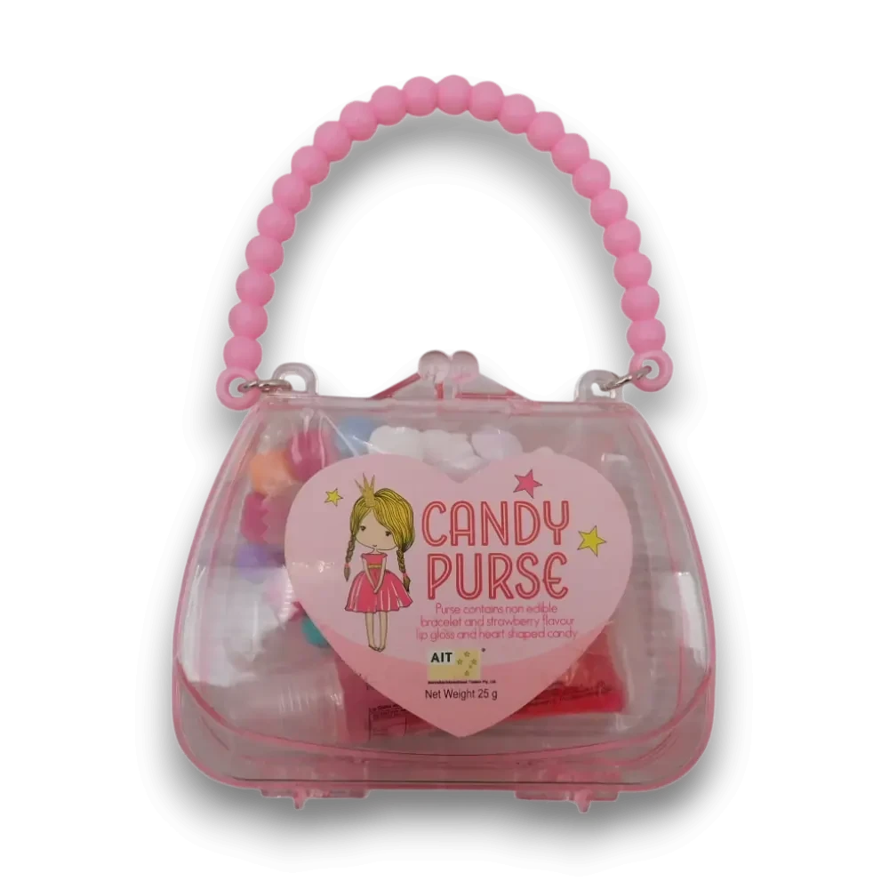 Candy Purse With Lip Gloss & Bracelet 25g x 12