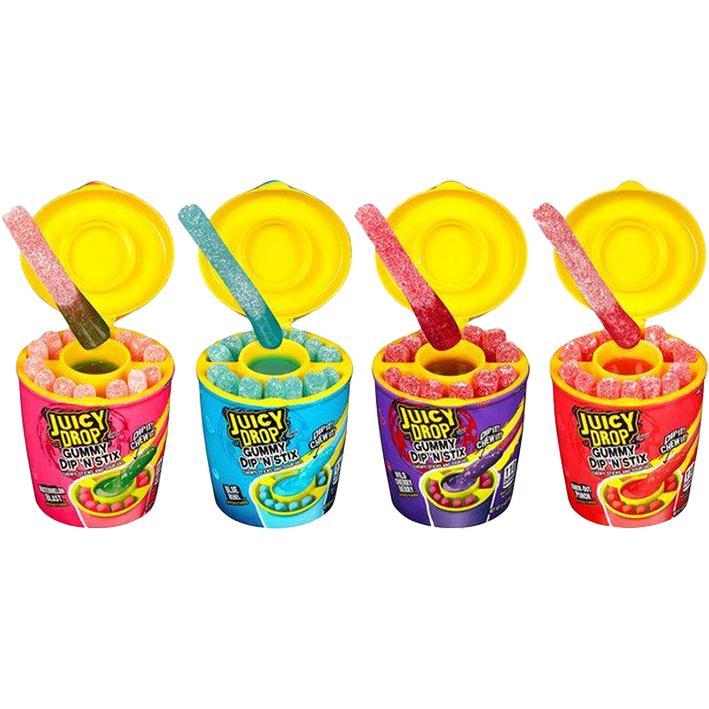 Juicy Drop Pop Gummy Dip n Stix 96g x 8