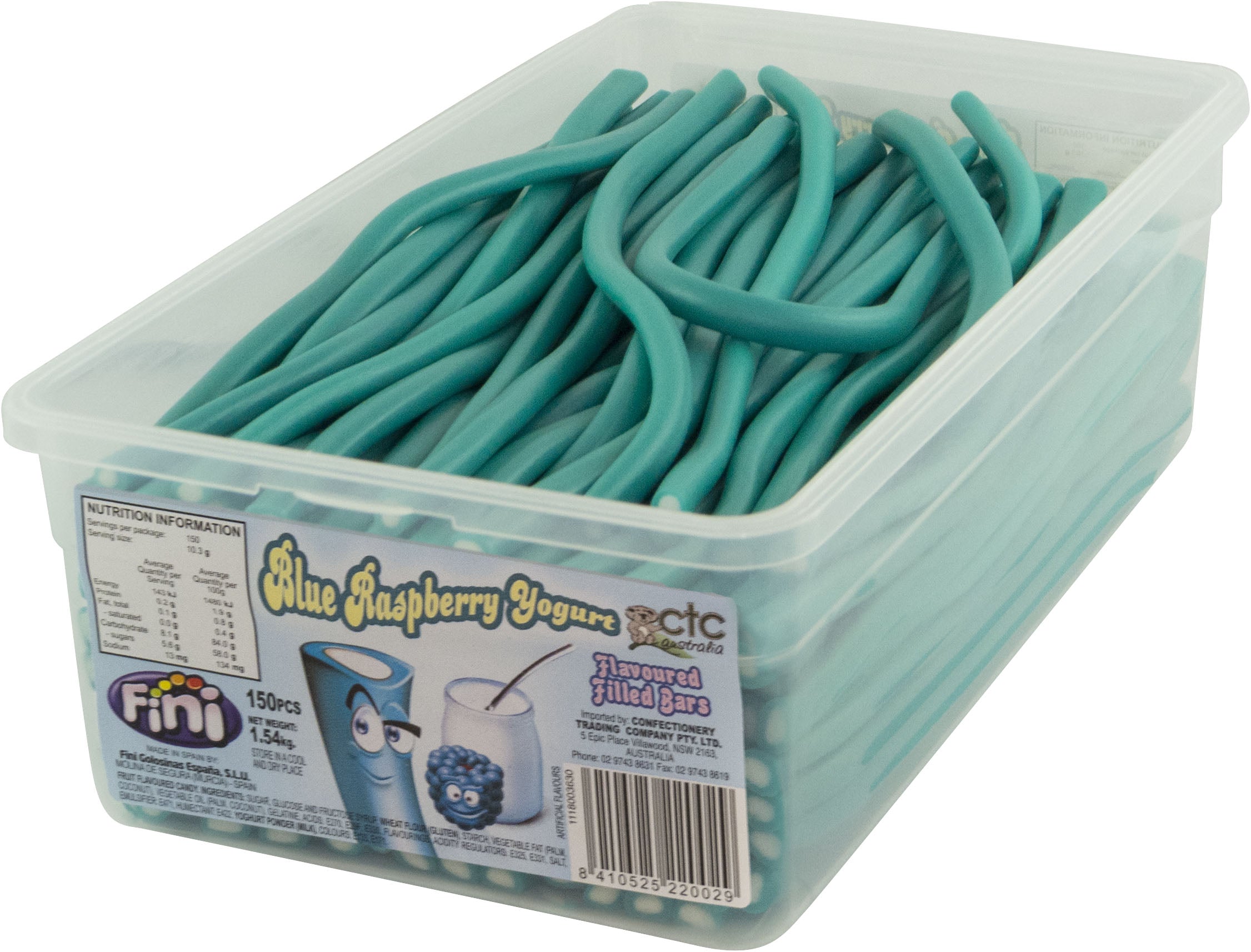 Blue Raspberry Torque Fini Blue Raspberry Yogurt Bars 150s no lid – Horse Torque & Lollies