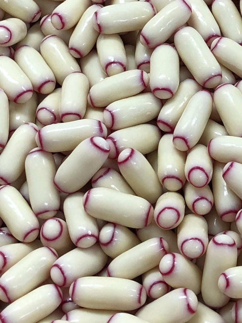 Fyna Raspberry Bullets Fyna White Choc Rasp Ammo x 6.5kg – Horse Torque & Lollies